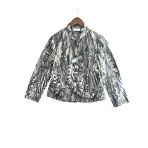 Chico’s Abstract Painterly Pr Boho Jacket 1 Artistic Maximalist eclectic Whimsi